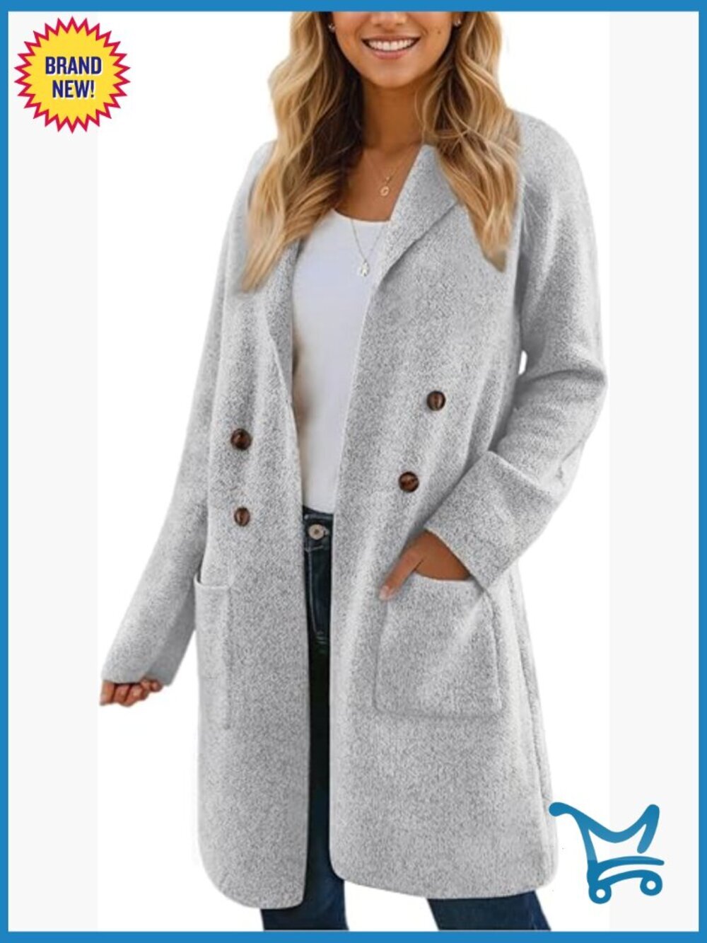 Long Cardigan Sweater Trendy Knit Jacket Coat Dressy Blazer Coatigan with